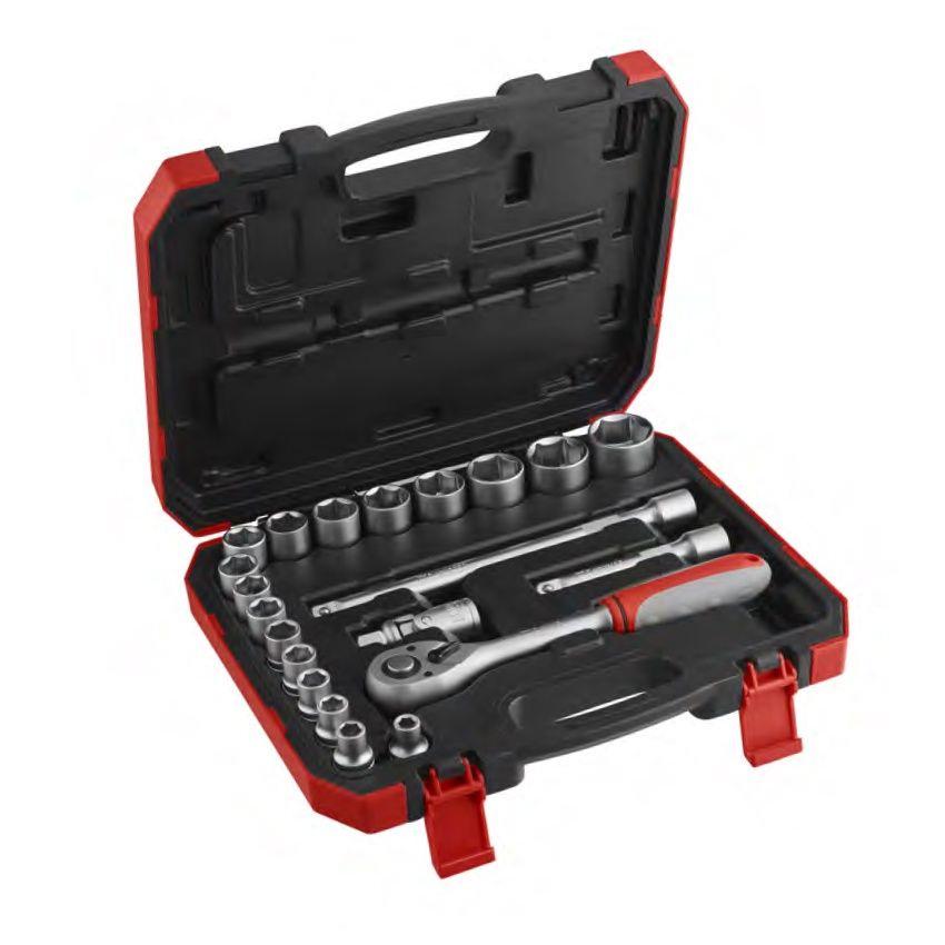 M10 3/8” DR SOCKET SET 6PT (313M) (17 PCS)