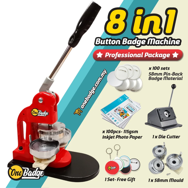 Button Badge Machine 8 in 1 (Professional Level)
