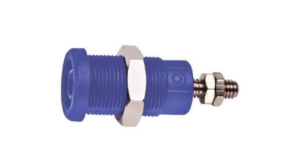 Fluke PJKPL 72930-6 Panel Mt Iec 4mm(0.16in)jack For Sheathed Plug, Hex Nut, 10/pkg (blue)