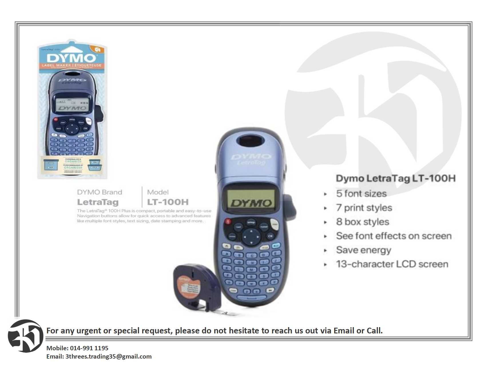 DYMO LetraTag LT-100H+ Label Tape (White Paper)