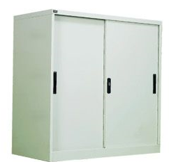 - Half-Height Steel Sliding Door Cupboard (1 Adjustable Shelf)