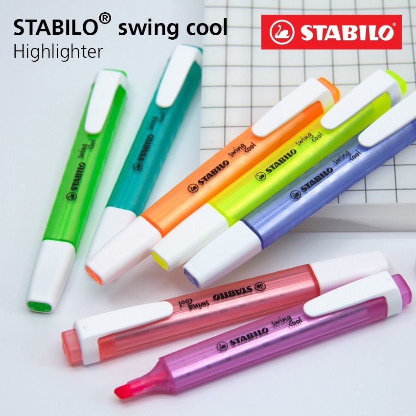 STABILO COOL HIGHLIGHTER PEN- YELLOW, BLUE, GREEN, RED