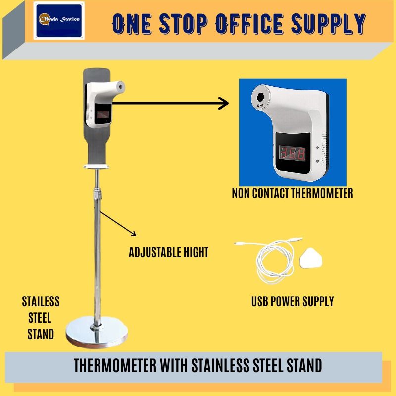 THERMOMETER WITH STAINLESS STEEL STAND SET /Thermometer /Stainless Steel Stand /Stand /Thermometer With Stand Set