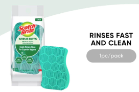 3M *3M™ Scotch-Brite® Heavy Duty Scrub Dots, Rinses Fast and Clean, 1 pc/pack, For dishwashing
