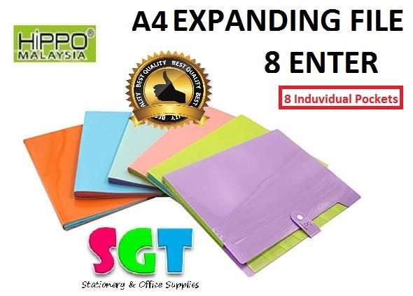 EXPANDING FILE 8 POCKET HIPPO