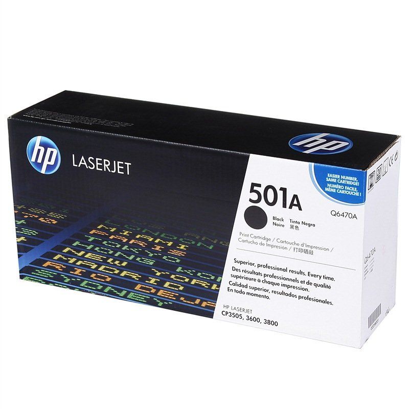 HP Original LaserJet Toner Cartridge 501A Black Q6470A