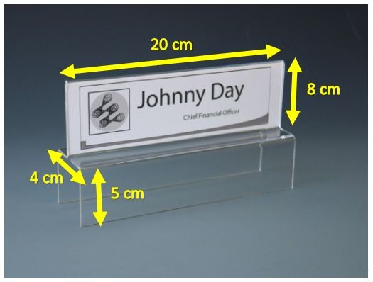 Acrylic Clear Desktop Sign Label Display Holder PName Card Tag Stand Rack 20cm x 8cm / 5cm x 5cm