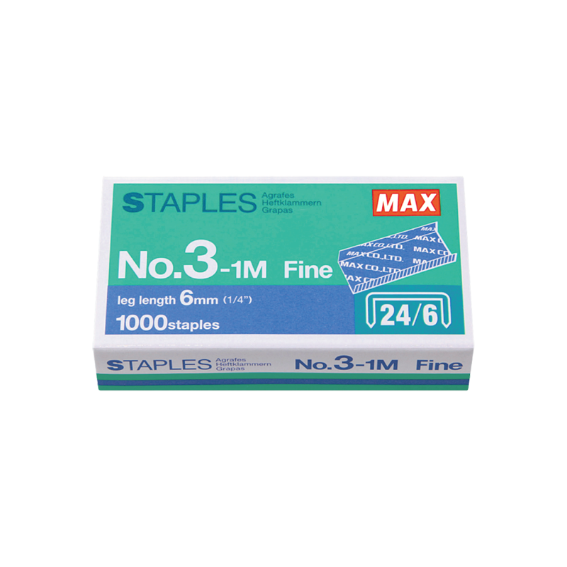MAX NO. 3-1M (24/6) STAPLES BULLET (1000 PCS)