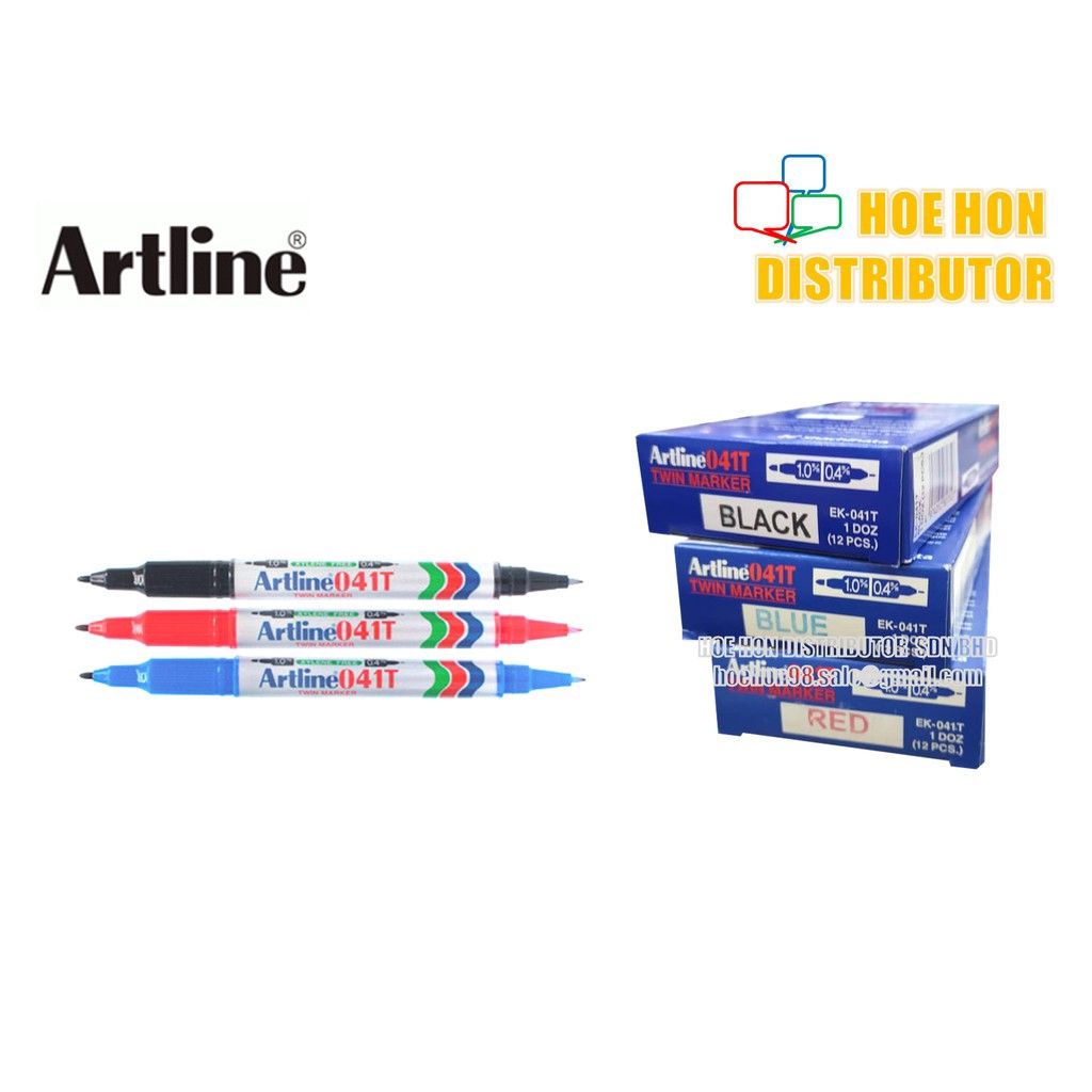ARTLINE TWIN MARKER 041T RED EK-041T (12PCS)