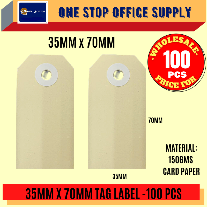 OKADA LABEL TAG -35MM X 70MM / PRODUCTS TAG / MANILA CARD TAG / LABEL / TAG