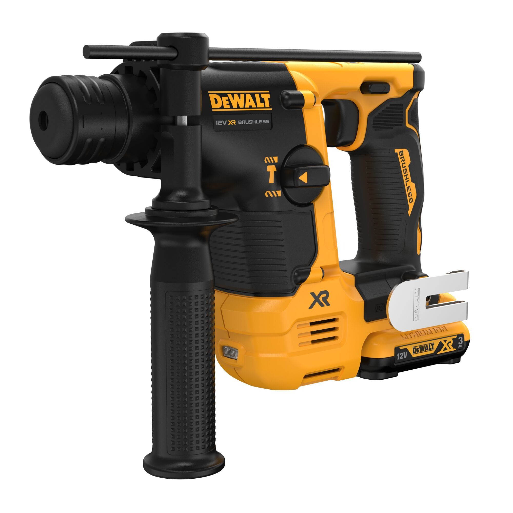 DEWALT DCH072L2-GB 12V MAX Brushless 2-Mode 14mm SDS-Plus Cordless Hammer (3Ah Batteries)