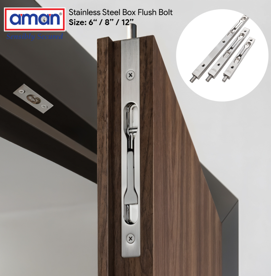 AMAN STAINLESS STEEL BOX FLUSH BOLT