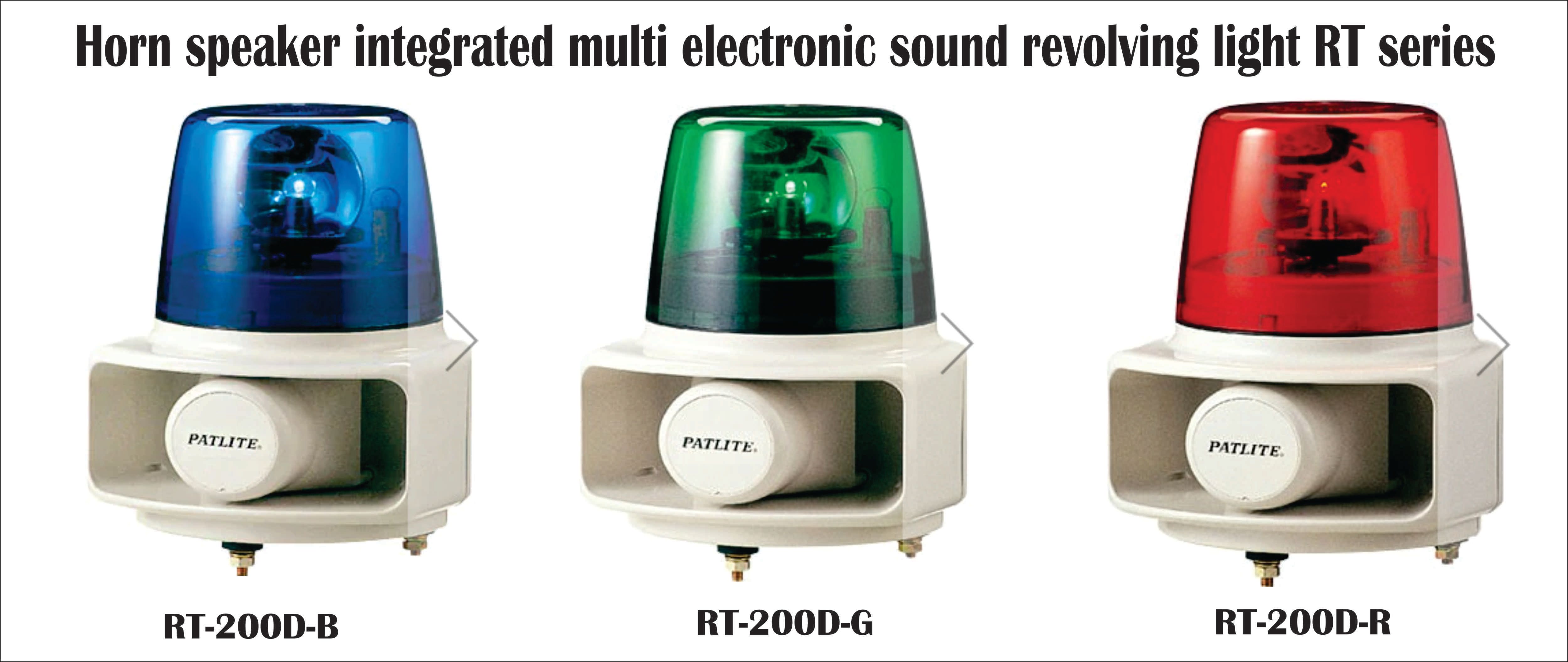 Patlite Horn speaker integrated multi electronic sound revolving light RT series (100 vac & 200vac)-free delivery
