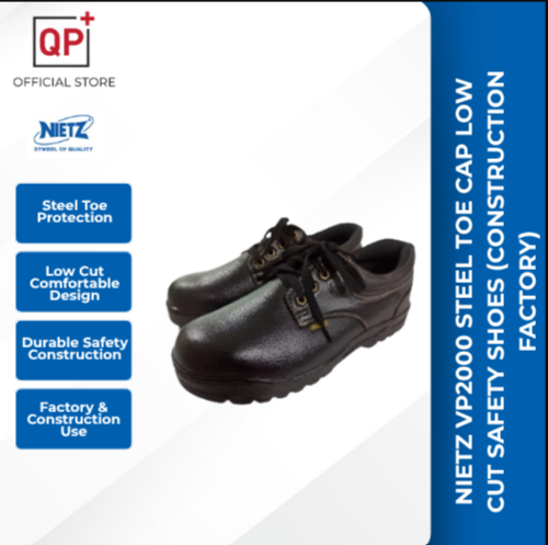 NIETZ VP2000 STEEL TOE CAP LOW CUT SAFETY SHOES (CONSTRUCTION FACTORY) l KASUT KESELAMATAN l 安全鞋-BLACK,8