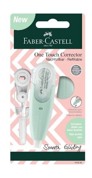 FABER CASTELL One Touch Refillable Correction Tape (Single Pack / Value Pack) 169231 Green 1 pcs COR-169226-KK