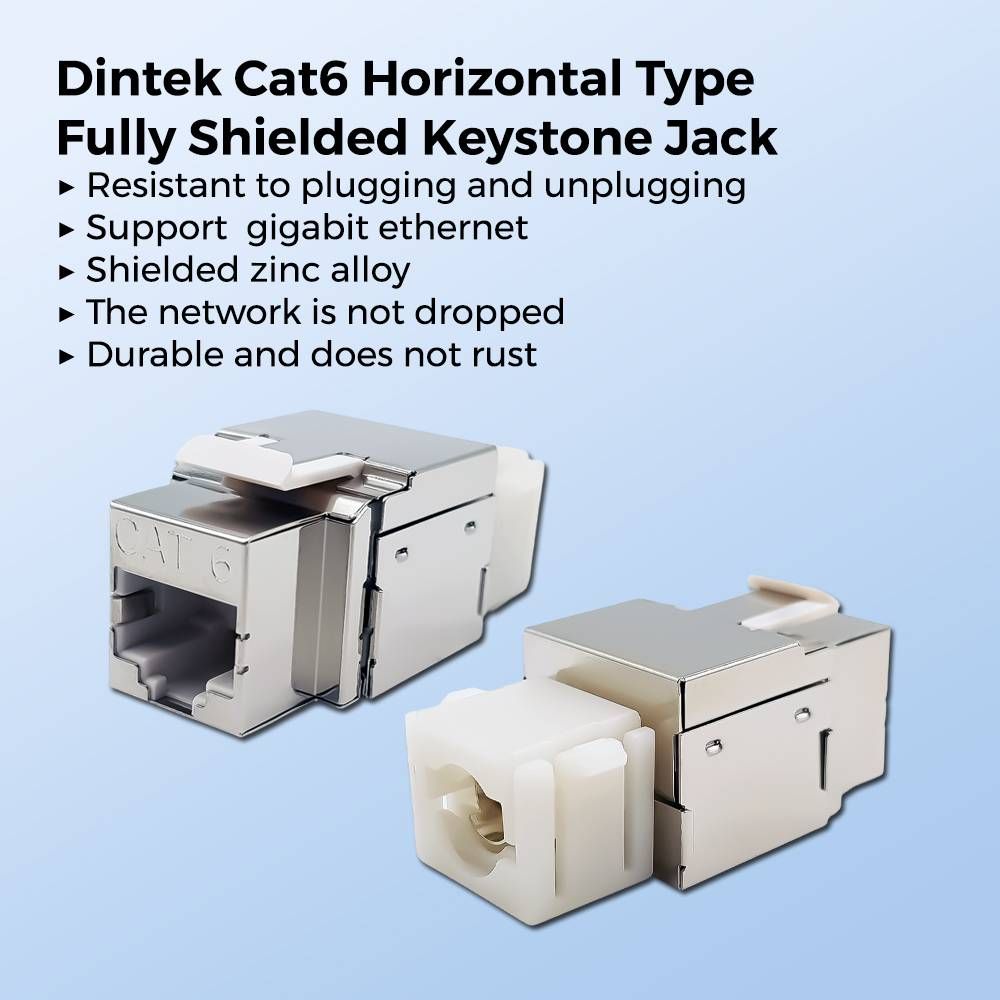 DINTEK CAT6 HORIZONTAL TYPE FULLY SHIELDED KEYSTONE JACK