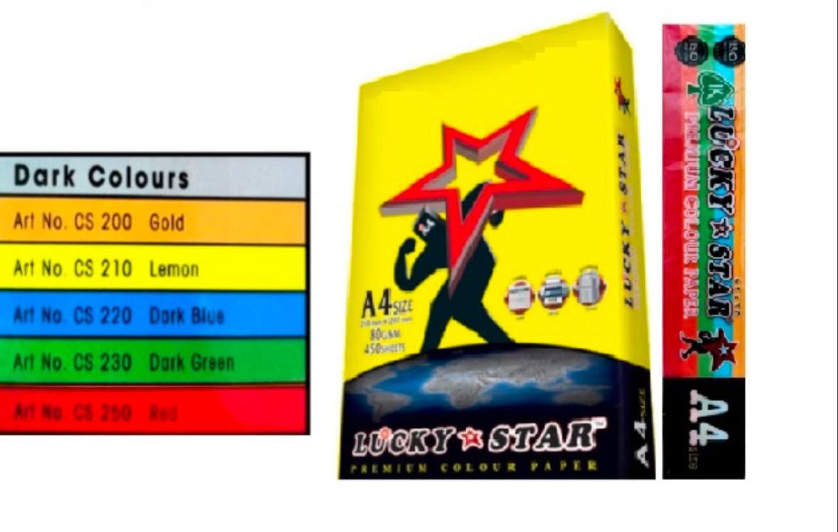 LUCKY STAR PREMIUM DARK-MIX COLOUR A4 PAPER 80 GSM