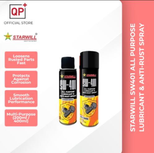 STARWILL SW401 ALL PURPOSE LUBRICANT & ANTI-RUST SPRAY 200ML / 400ML l PRAY PELINCIR & ANTI-KARAT | 润滑防锈喷雾-200ML