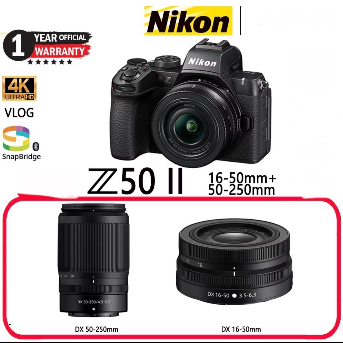 Nikon Z50 II Mirrorless Camera with with 16-50mm & 50-250mm Twin Lens Kit