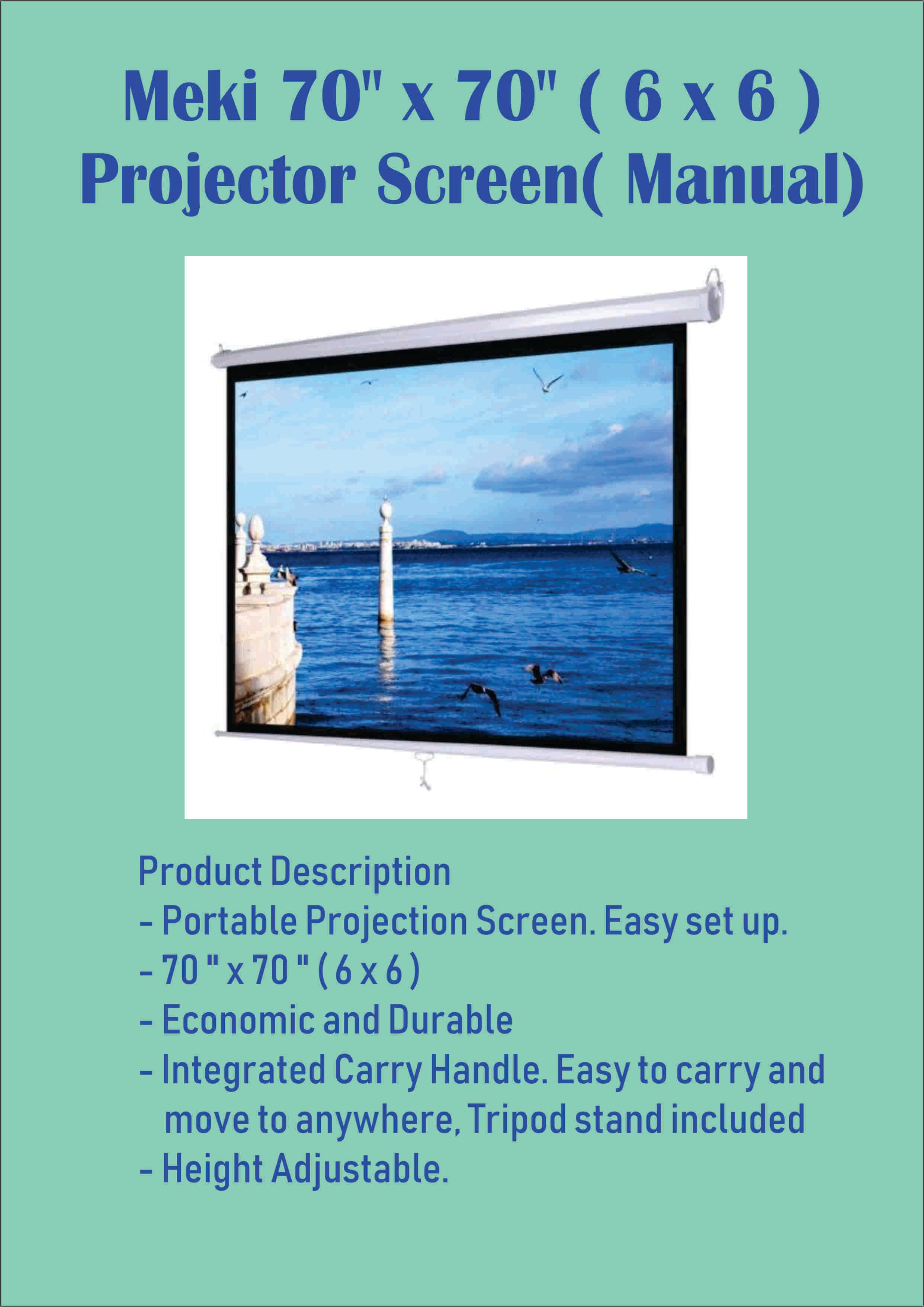 ocha Meki 70" x 70" ( 6 x 6 ) Projector Screen