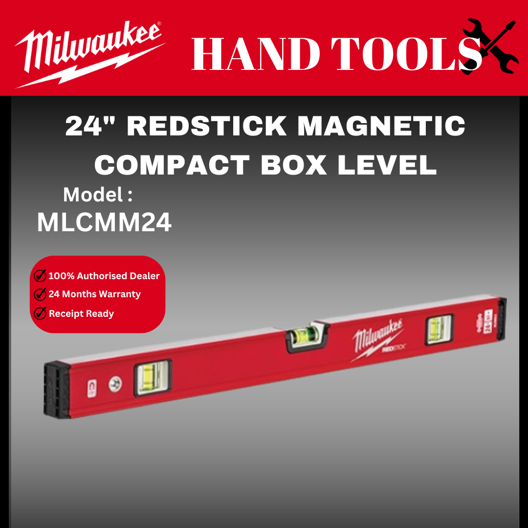 Milwaukee 24" Water Level Measurement / MLCMM24 / timbang air / 24" REDSTICK鈩�Magnetic Compact Box Level