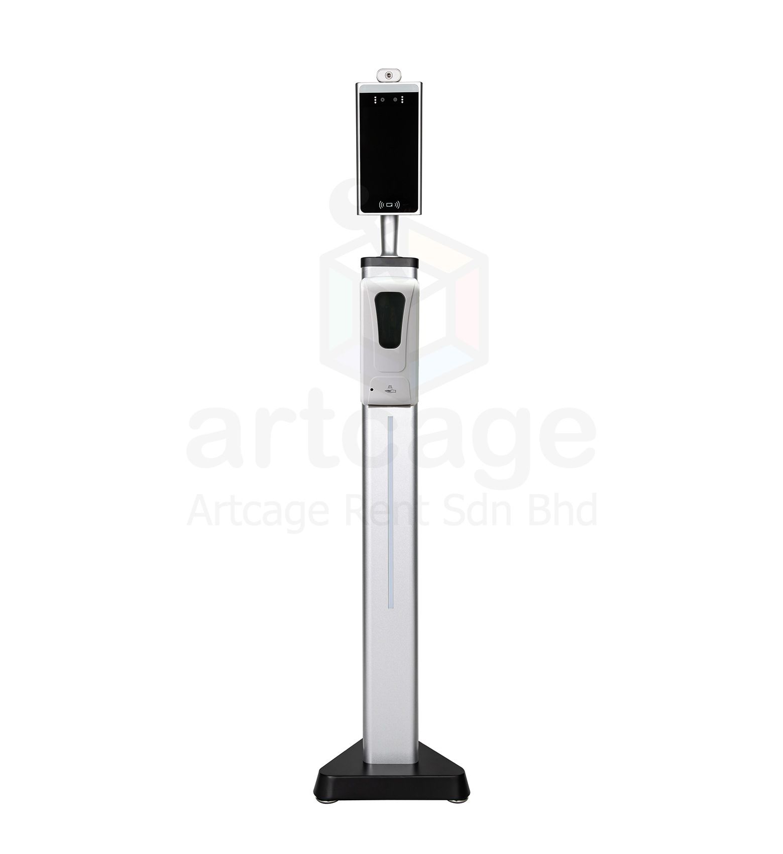 Smart Face Recognition Thermometer and Hand Sanitizer Dispenser 1,000ml with Stainless Steel LED Heavy Duty Stand (With Installation) 1 year warranty
