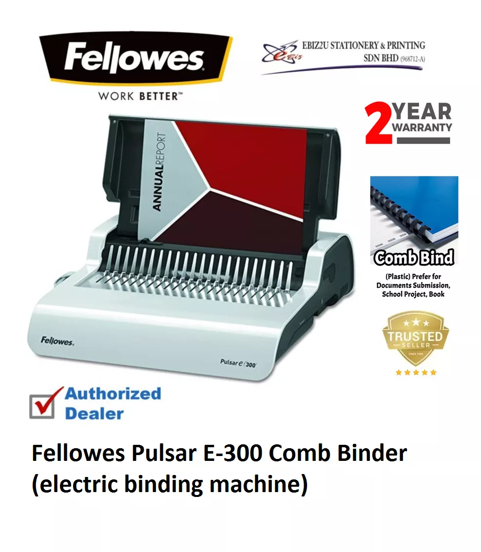 Fellowes Pulsar E-300 Comb Binder (electric binding machine, heavy duty binding machine, electric Comb binding machine best binding machine, electric binder, electric comb)