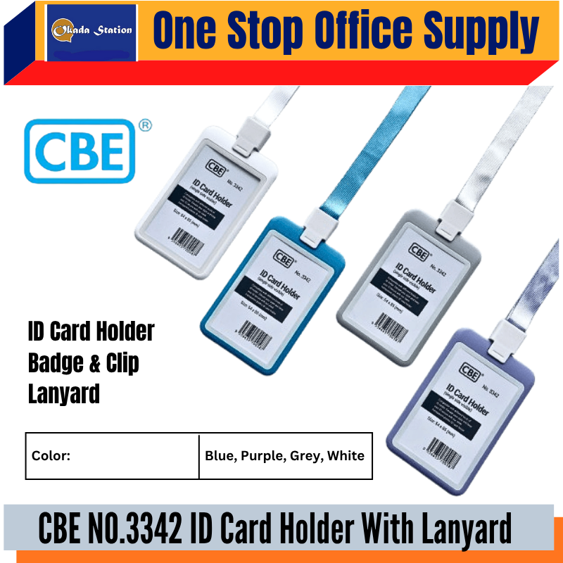 CBE NO.3342 ID CARD HOLDER WITH NYLON LANDYARD SET / ID CARD HOLDER / WORK BADGES / BUS CARD HOLDER / BADGES ID HOLDER / NAME TAG HOLDER / NO.3342