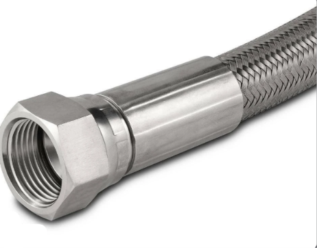 3/8" x 1480mm OAL Teflon Hose C/W SS316 STR/90D Female Fitting