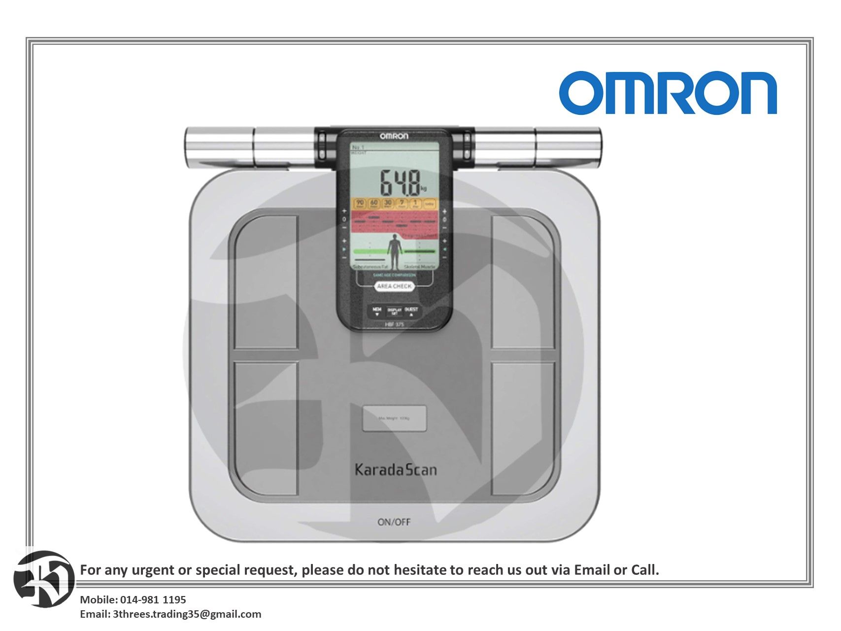OMRON-Body Composition Monitor Digital Weight Scale Body Fat Analyzer-HBF375