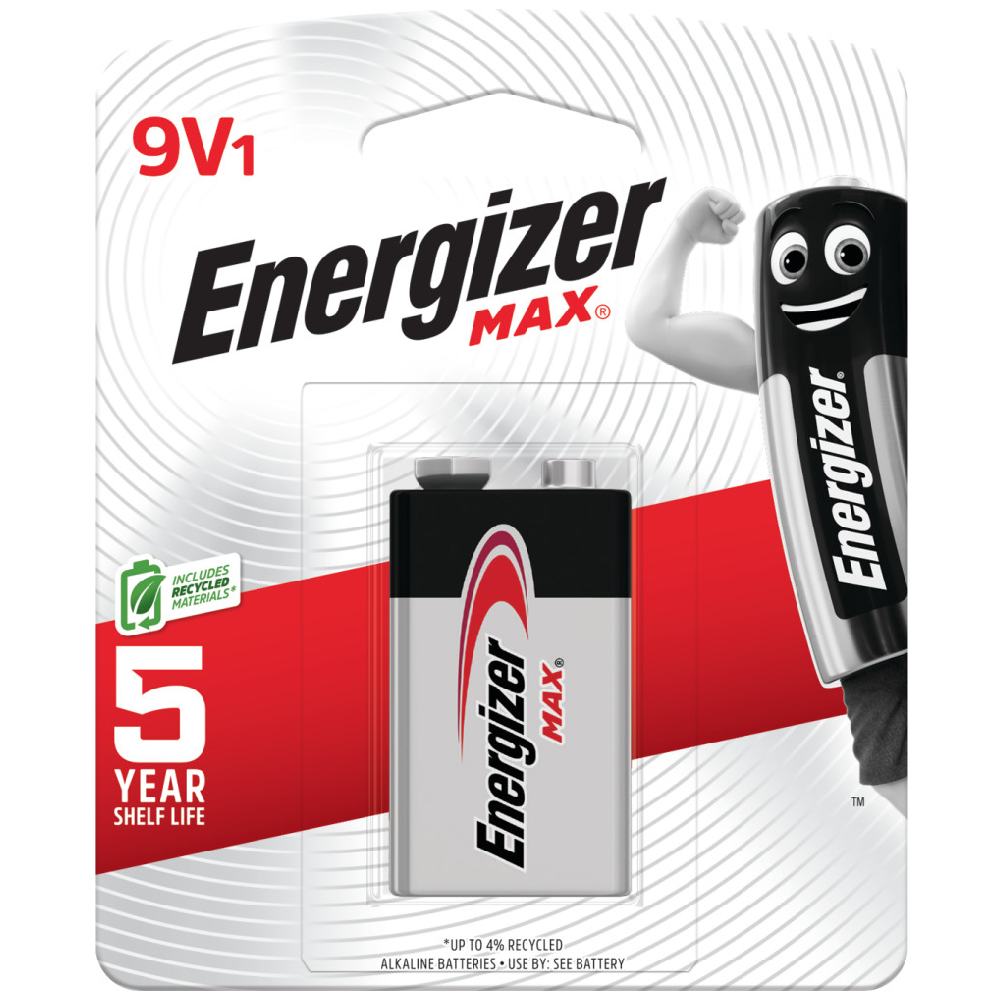 1 pc Battery (9V) Energizer MAX Alkaline (TACTICAL SAFETY RESOURCES)