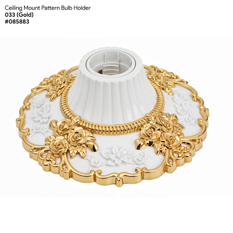 Ceiling Mount Pattern Bulb Holder E27 Gold TG-033 085883
