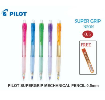 Pilot Mech Pencil Super Grip 0.5mm / 0.7MM **Random Colour