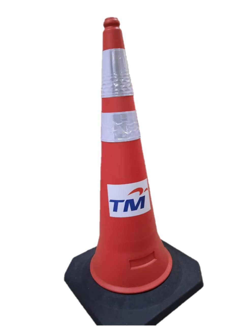 TRAFFIC CONE 39 inch 100cm Rubber base 5Kg C/W Reflective strips collar and TM Logo Safety