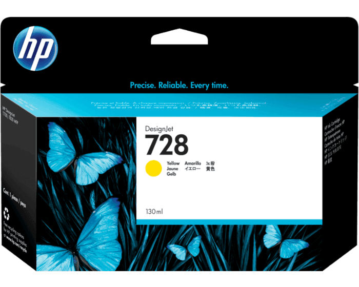 Genuine Malaysia HP Warranty - HP 728 Yellow 130ml Ink Catridge