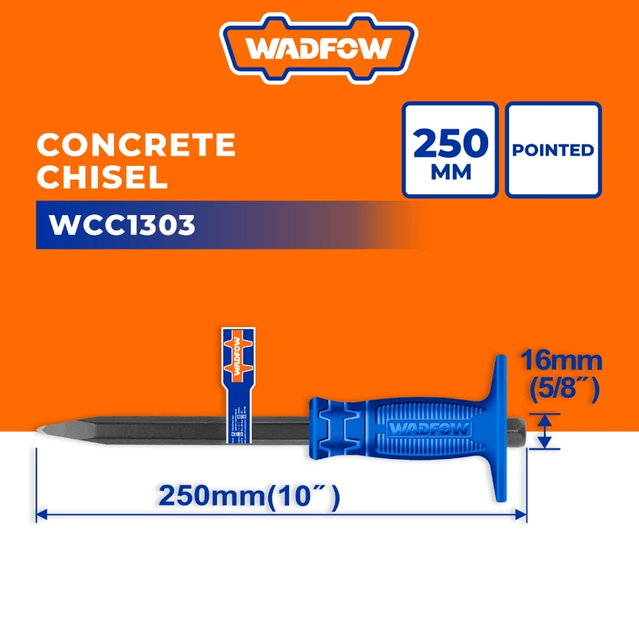 WADFOW CONCRETE CHISEL POINTED HEAT TREATED 45# CARBON STEEL (WCC1303)