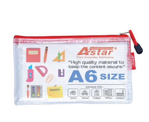 ASTAR A6 SOFT MESH VINYL ZIPPER BAG - ZB6811