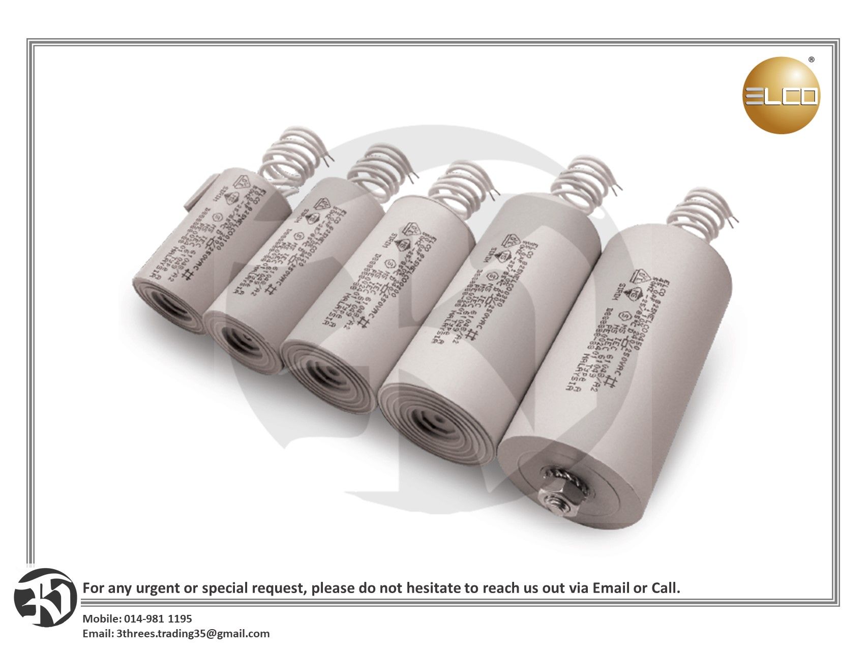 ELCO Lighting Capacitor 825NELC00160 16µF 240/250VAC