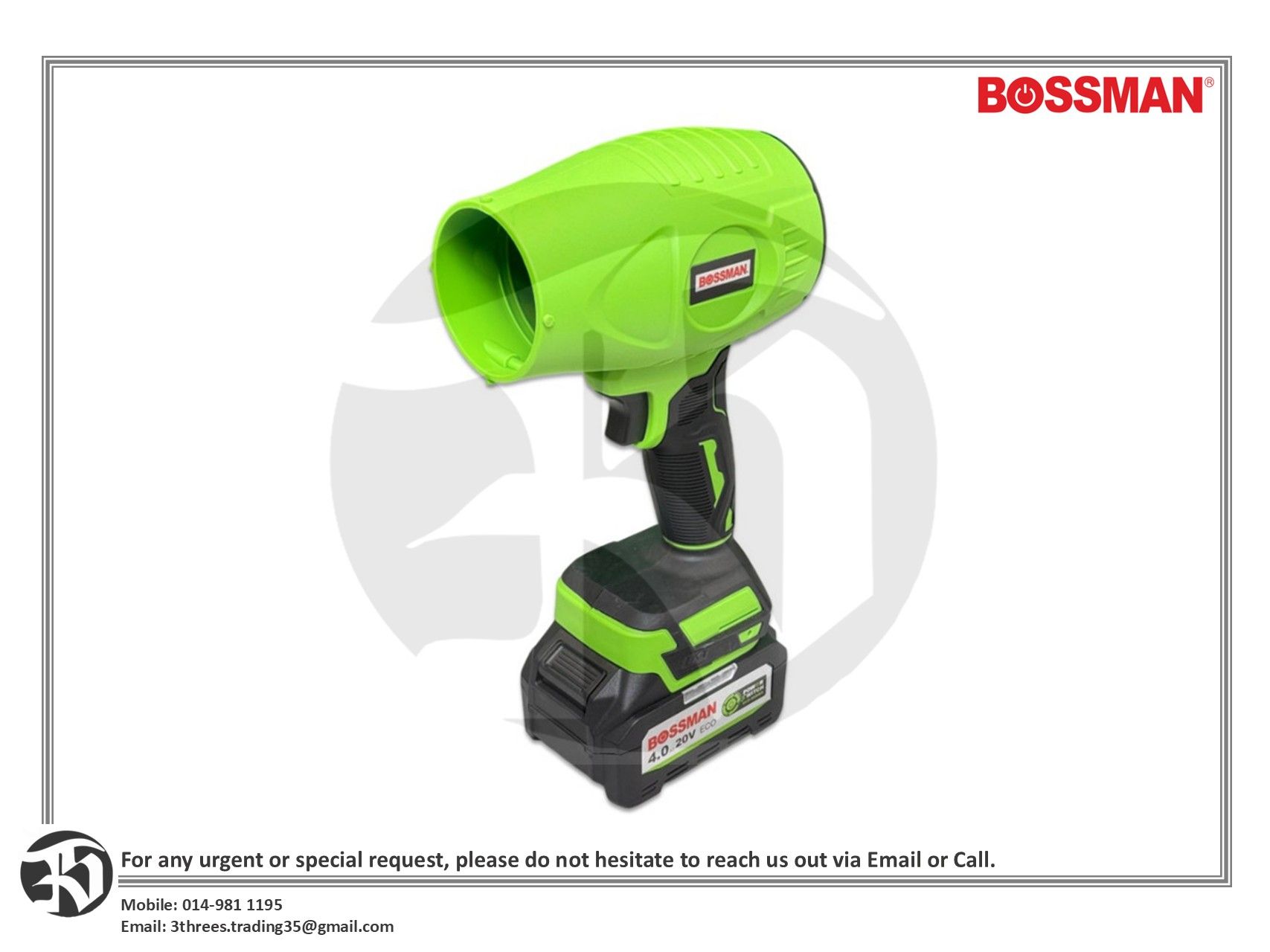 Bossman BCB200 Cordless Violent Blower