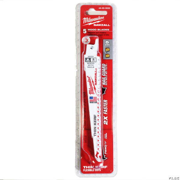 Milwaukee 6" (150mm) 5 TPI Wood Cutting SAWZALL™ Blade (5pcs) 48-00-5035