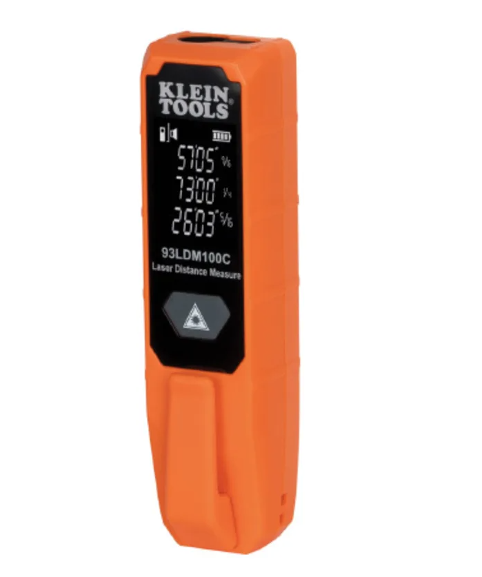 Klein Tools 93LDM100C Compact Laser Distance Measure, 100 Feet, Measures in Feet, Inches, Meters