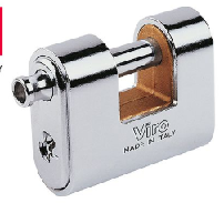 VIRO PANZER CHROME BRASS PADLOCK 77MM / V4116