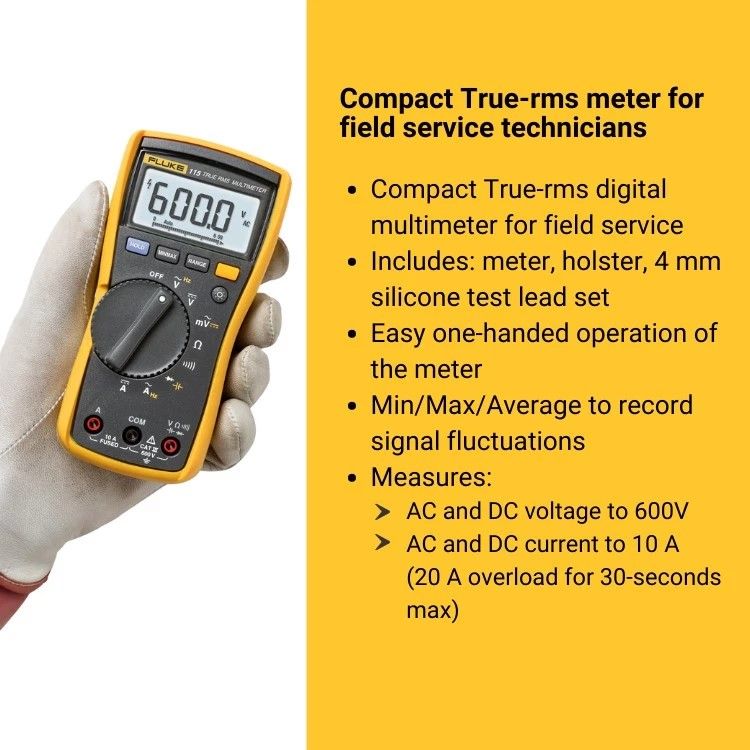 Fluke 115 Field Technicians Digital Multimeter with True RMS