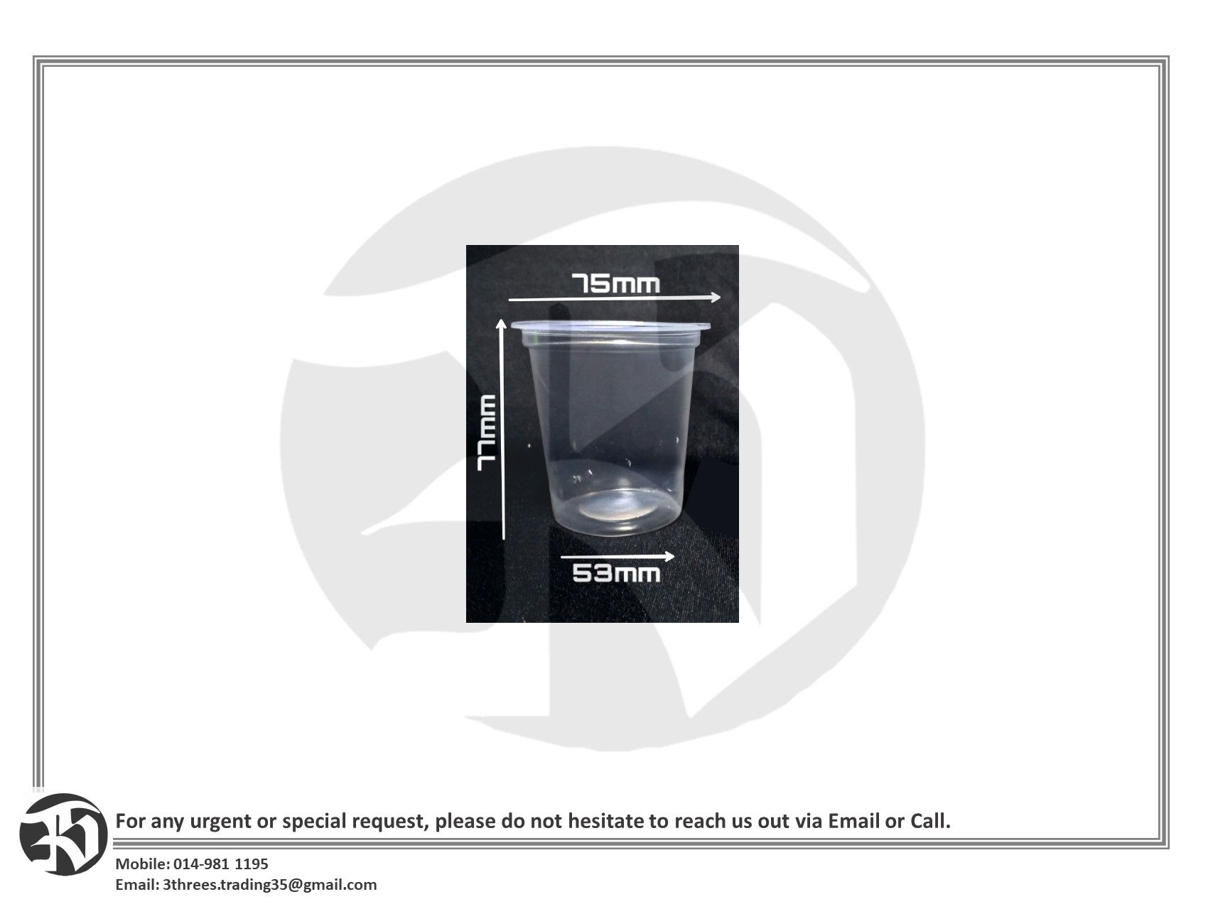 Disposable Plastic Cup 8oz / 230ml (100pcs)