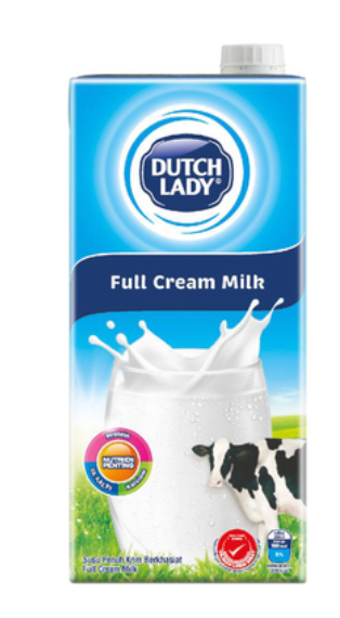 Dutch Lady Full Cream Milk 12 Tetra x 1L