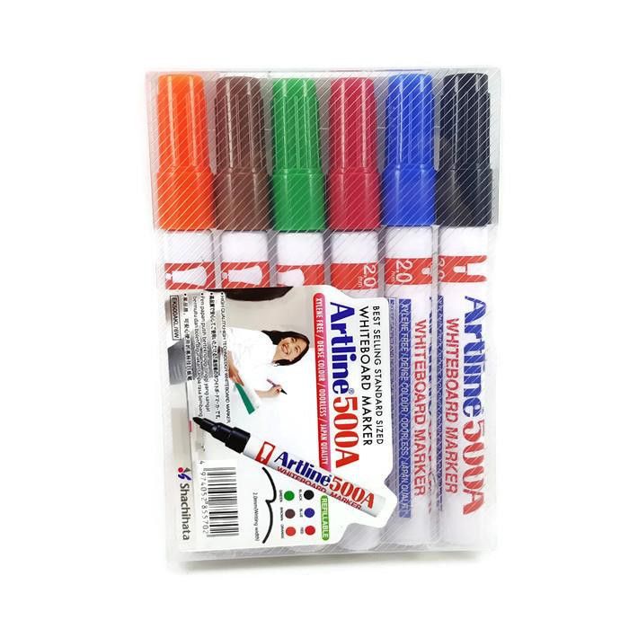 Artline 500A Whiteboard Marker Pen 6 Colour