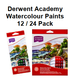 Genuine Malaysia Derwent Academy Product - Pack of 12 Derwent Academy Watercolour Paints R33015