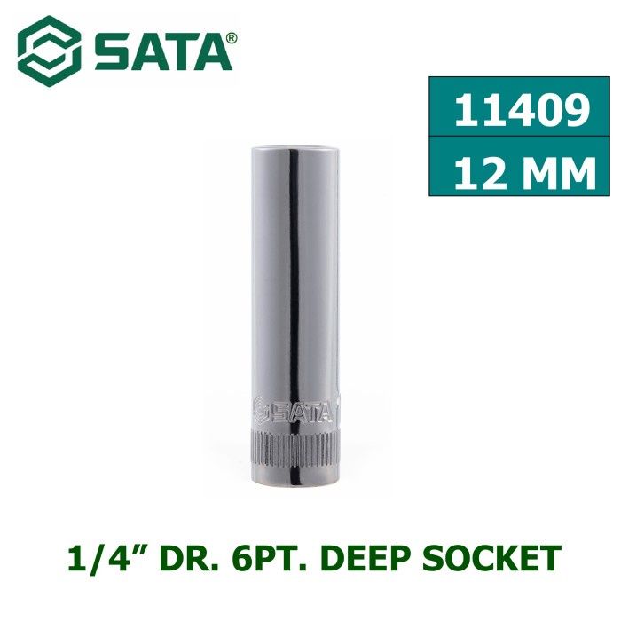 Sata 1/4” DR. 6PT. DEEP SOCKET 12MM