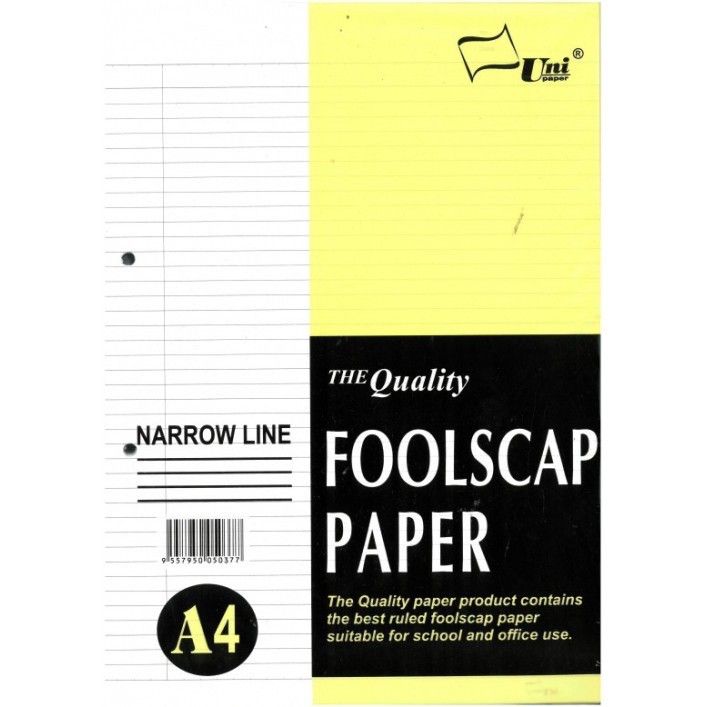 Uni Narrow line Foolscap Paper / Exam Sheet / Kertas Kajang S-37 (70gsm.200's)