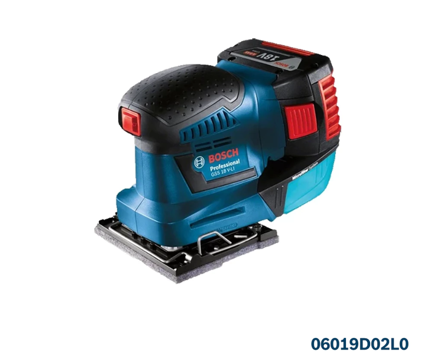 BOSCH GSS 18V-LI PROFESSIONAL CORDLESS ORBITAL SANDER - 06019D02L0M (SET)
